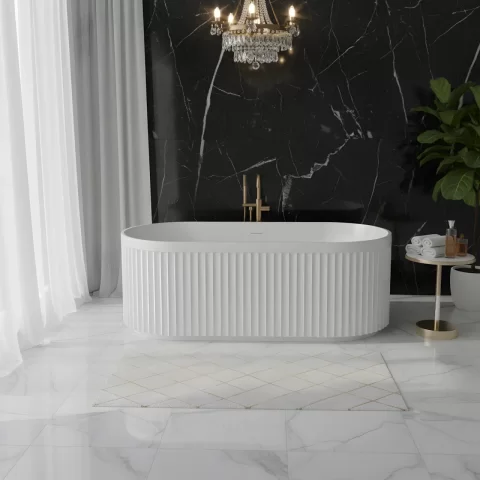 Cada freestanding Coloana Aria 150x80 cm acril alb mat