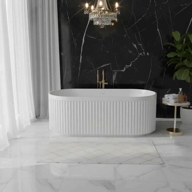 Cada freestanding Coloana Aria 150x80 cm acril alb mat