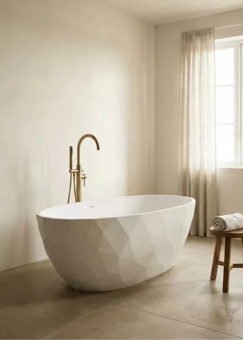 Cada freestanding Coloana Iolanda 170x75 cm acril alb
