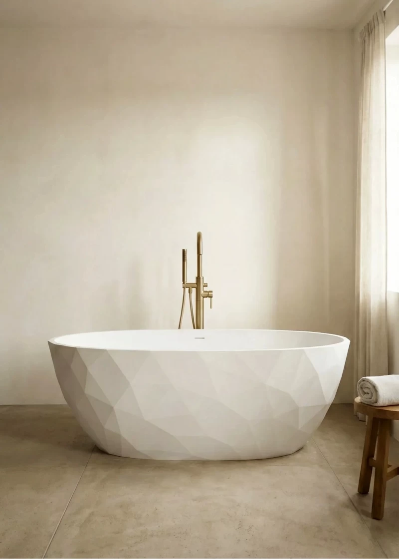 Cada freestanding Coloana Iolanda 170x75 cm acril alb