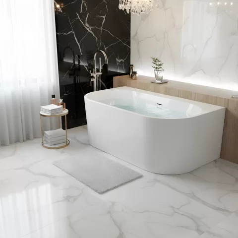 Cada freestanding Coloana Rivera 170x87 cm acril alb