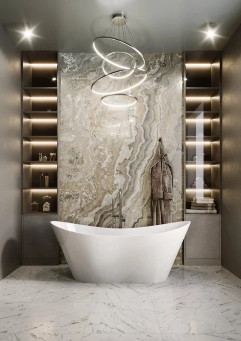 Cada freestanding compozit Coloana Florida 180x75 cm alb lucios
