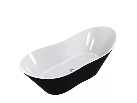 Cada freestanding compozit Coloana Florida 180x75 cm negru mat