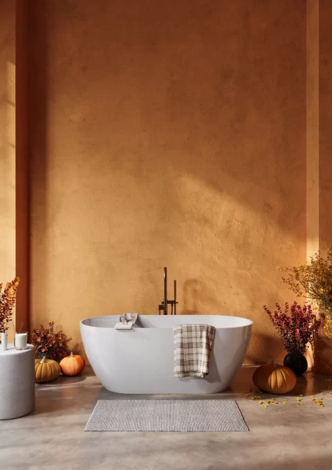 Cada freestanding compozit Coloana Greenland 168x80.5 cm alb mat