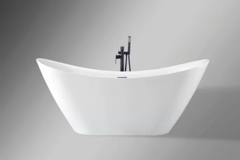 Cada freestanding 160x75, Coloana Vela din acril alb lucios