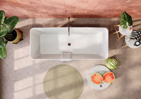 Cada freestanding compozit Coloana Bonita 180x75.5 cm alb mat