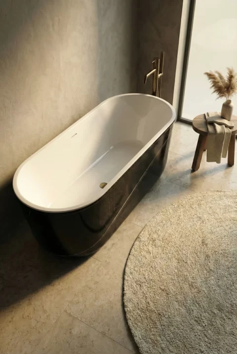 Cada freestanding Coloana Nirvana 170x78 cm acril alb-albastru