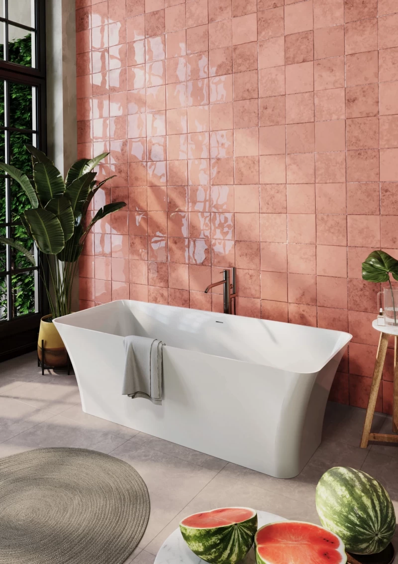 Cada freestanding compozit Coloana Bonita 180x75.5 cm alb mat