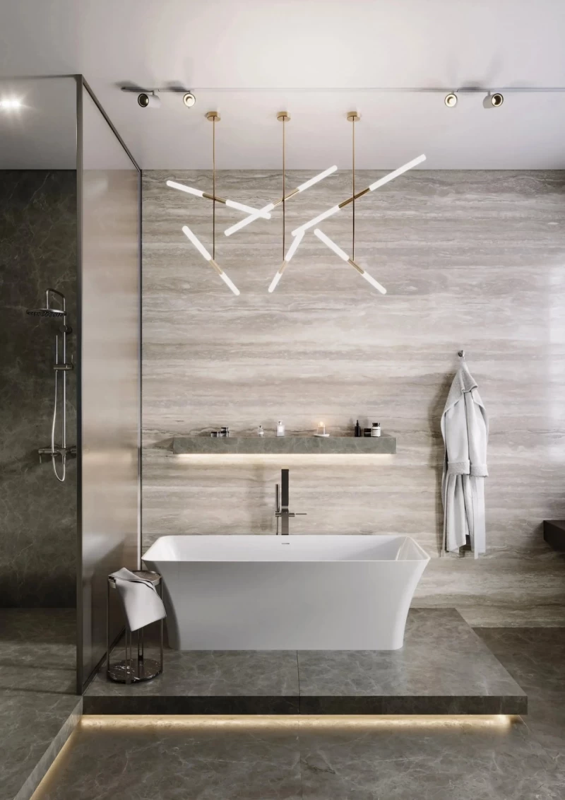 Cada freestanding compozit Coloana Bonita 180x75.5 cm alb lucios
