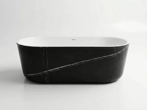 Cada freestanding Coloana Nirvana 170x78 cm acril alb-albastru