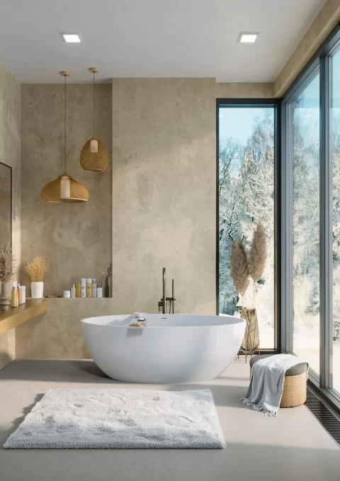 Cada freestanding compozit Coloana Madonna 180x80 cm alb lucios