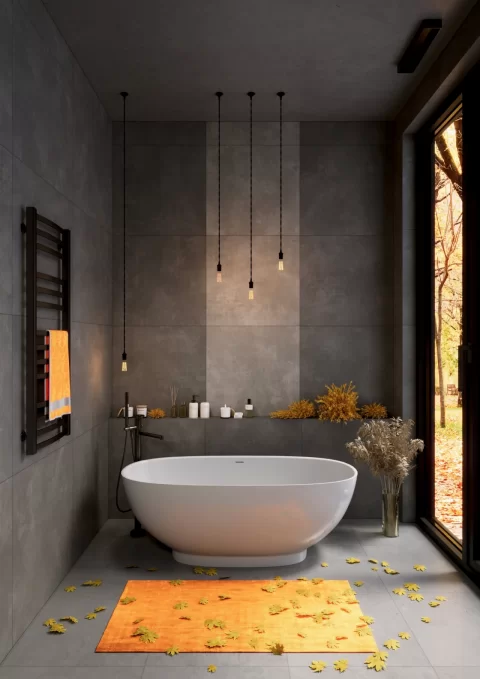 Cada freestanding compozit Coloana Brave 155x75 cm alb lucios