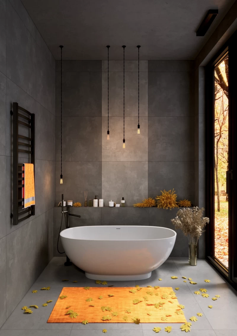 Cada freestanding compozit Coloana Brave 155x75 cm alb lucios