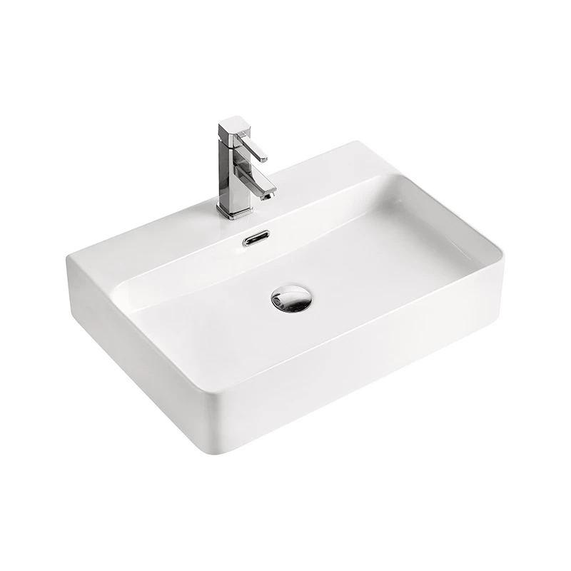 Lavoar pe blat Fluminia, Hermes-60, dreptunghiular, 60 x 42 cm, alb