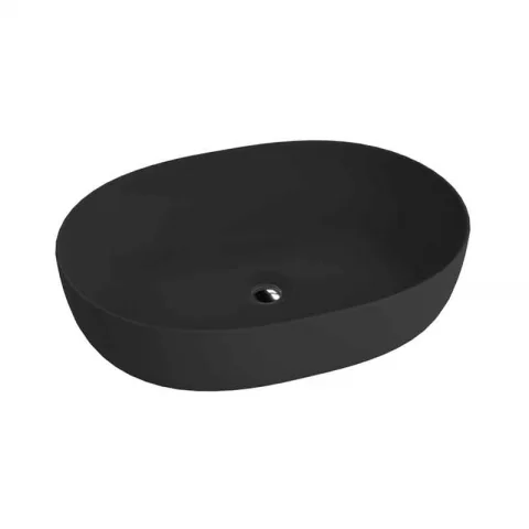Lavoar pe blat Spectrum, Basta Black, oval, negru mat