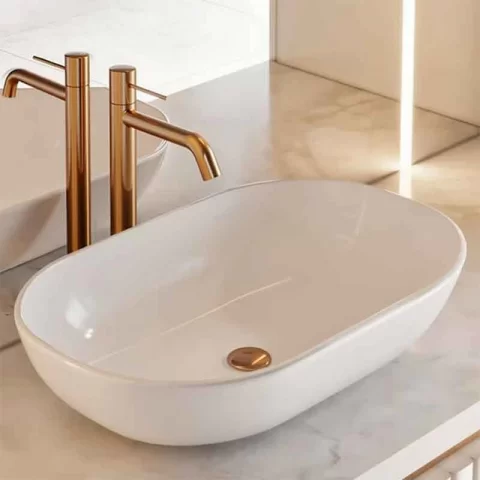 Baterie inalta pentru lavoar LaVita Verdi 220, fara ventil, brushed copper
