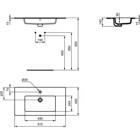 Lavoar Ideal Standard Tempo ceramic 81 cm