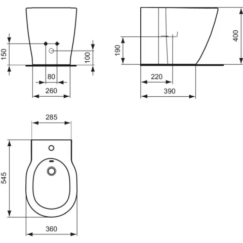 Bideu pe pardoseala Ideal Standard Connect