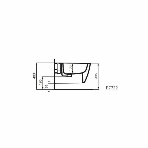 Bideu suspendat Ideal Standard Connect, 36x54 cm, fixare ascunsa