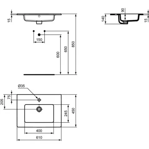 Lavoar incastrat Ideal Standard Tempo 61x45 cm