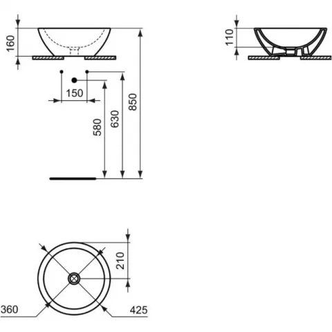 Lavoar rotund Ideal Standard Strada Ø 42.5 cm
