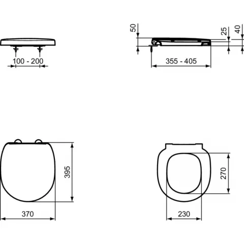 Capac WC inchidere lenta Ideal Standard Connect Space, 37x39,5 cm