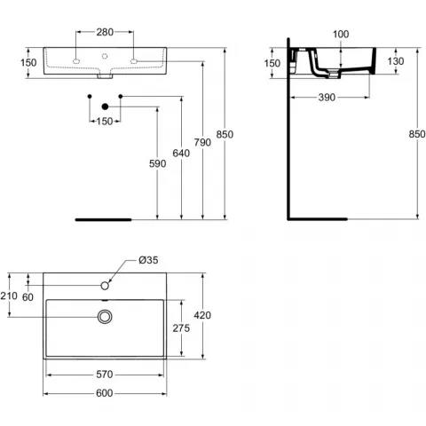Lavoar Ideal Standard Strada 60x42 cm