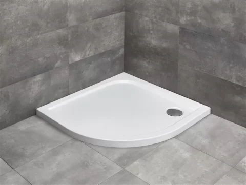 Cadita dus semirotunda Radaway Delos A, 85x85x4,5 cm, acrilica