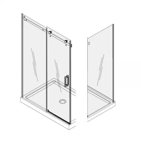 Cabina de dus dreptunghiulara cu usa glisanta crom Fluminia Paloma 100x80