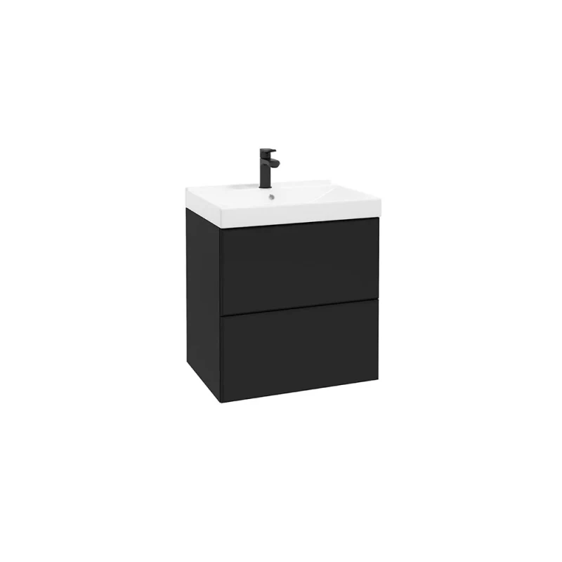 Dulap suspendat pentru lavoar negru mat Defra MO-RE 60 cm