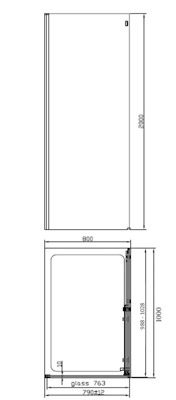 Cabina de dus dreptunghiulara cu usa glisanta crom Fluminia Paloma 100x80