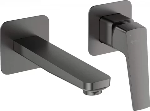 Baterie lavoar cu montaj ingropat Deante Blur, negru titan