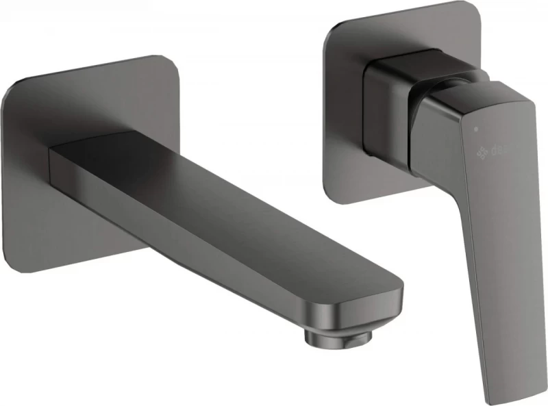 Baterie lavoar cu montaj ingropat Deante Blur, negru titan