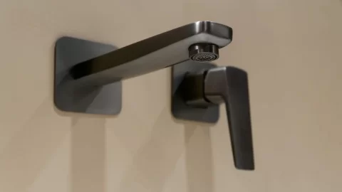 Baterie lavoar cu montaj ingropat Deante Blur, negru titan
