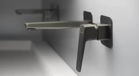 Baterie lavoar cu montaj ingropat Deante Blur, negru titan