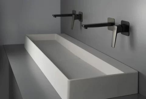 Baterie lavoar cu montaj ingropat Deante Blur, negru titan