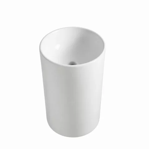 Lavoar stativ Fluminia, Athos New, fara orificiu de baterie si preaplin, forma cilindrica, h83 cm, alb