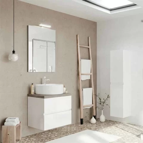 Blat pentru mobilier de baie Fluminia, 60x46 cm, noce americano
