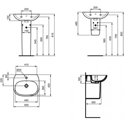 Picior lavoar Ideal Standard Tesi