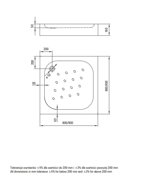 Set PROMO cabina dus Deante Funkia cu cadita 90x90cm, negru mat