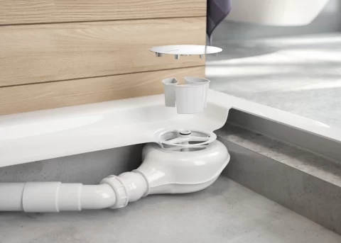 Sifon slim cadita de dus Deante Easy Clean, 90 mm, crom