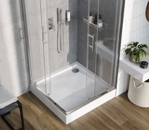 Sifon slim cadita de dus Deante Easy Clean, 90 mm, crom