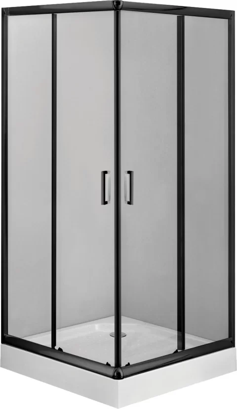 Set PROMO cabina dus Deante Funkia cu cadita 80x80cm, negru mat