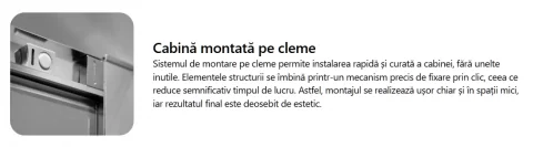 Set PROMO cabina dus patrata Deante Funkia cu cadita 80x80cm, crom