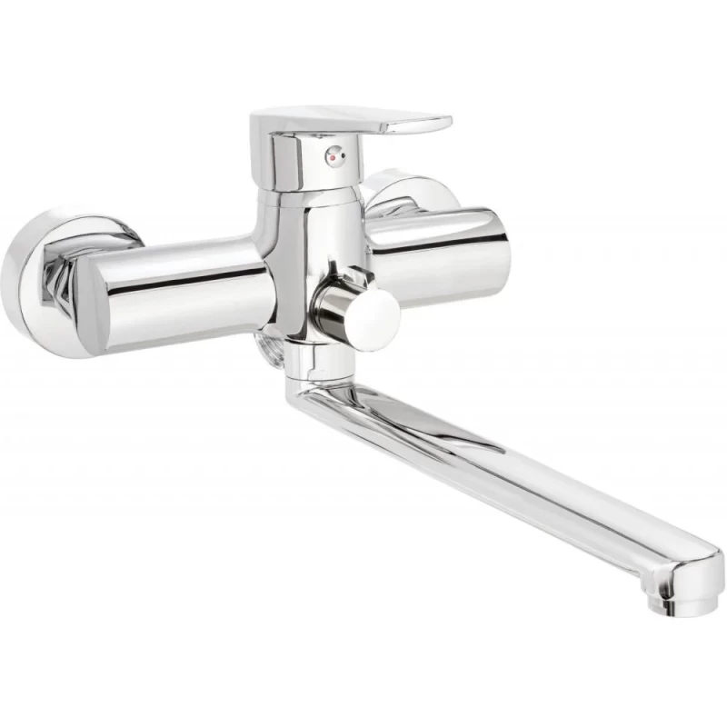 Baterie lavoar Deante Tubo cu montaj pe perete 38,9cm, crom lucios
