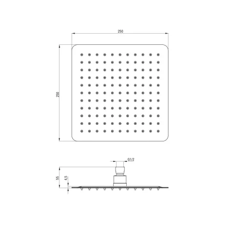Sistem de dus Deante pe perete cu termostat crom NAC_04HT