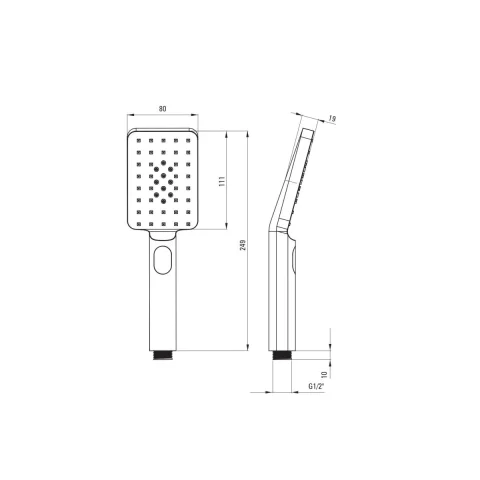 Sistem de dus Deante pe perete cu termostat crom NAC_04HT