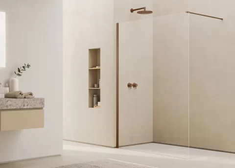 Paravan dus Ronal Easy D40  walk-in 120x200 cm cupru periat, sticla 8 mm