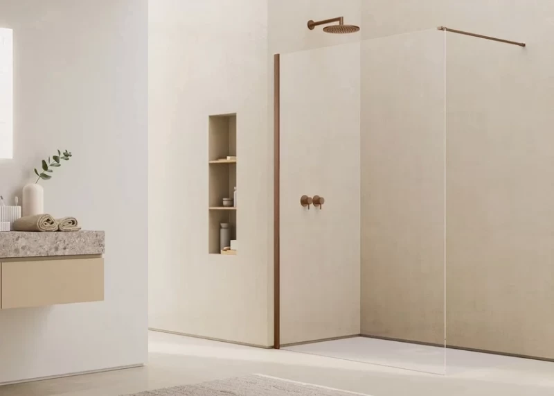 Paravan dus Ronal Easy D40  walk-in 120x200 cm cupru periat, sticla 8 mm