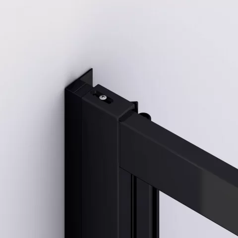 Cabina dus Ronal Divera negru mat 100x90 cm, usa culisanta, grosime sticla 6 mm
